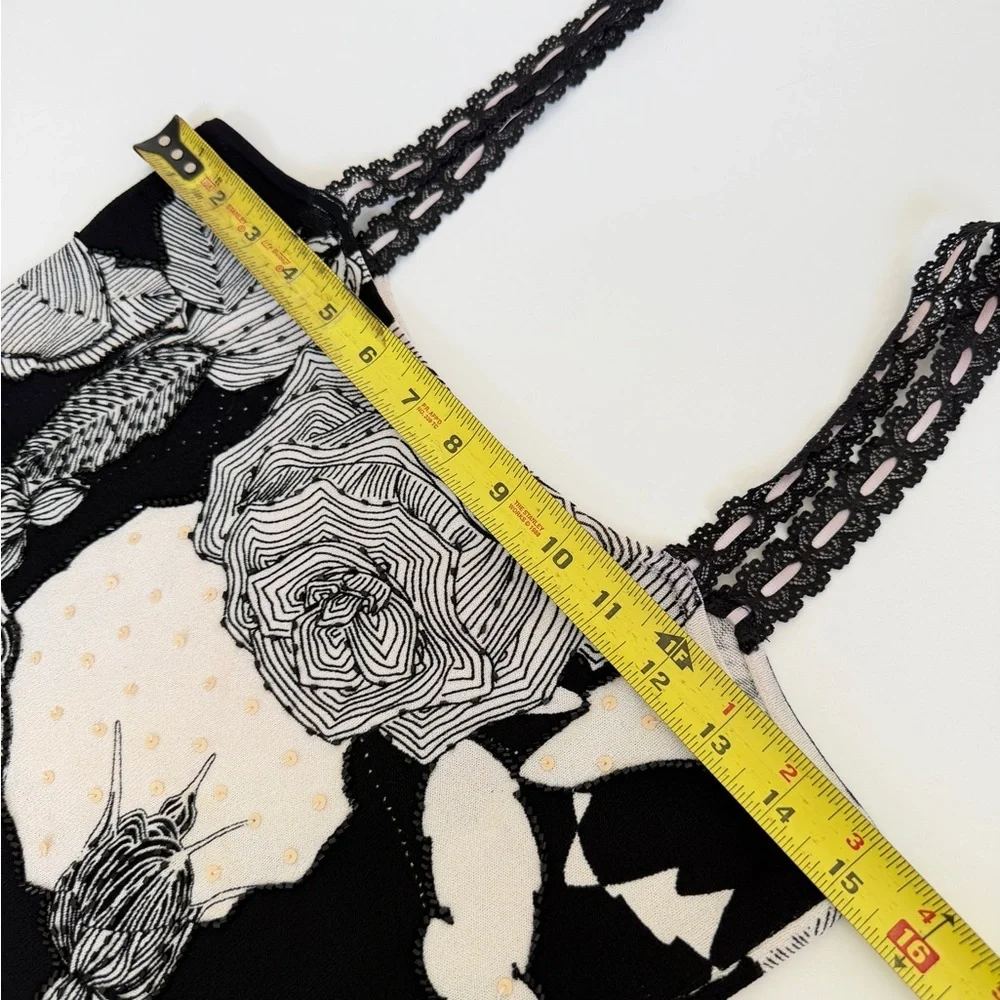 Alberto Makali Monochrome Floral Open Cardigan & Tank Top Set Sz M Romantic - Picture 16 of 16